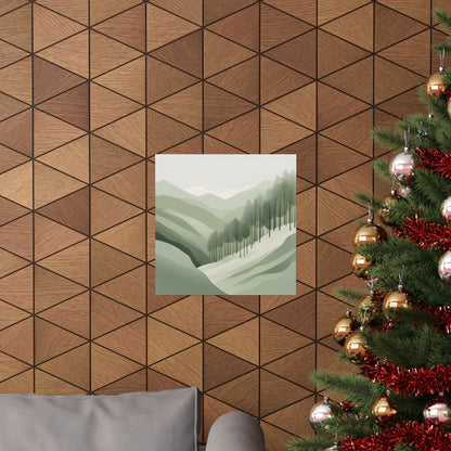 On The Hillside Green 12 Matte Square Posters