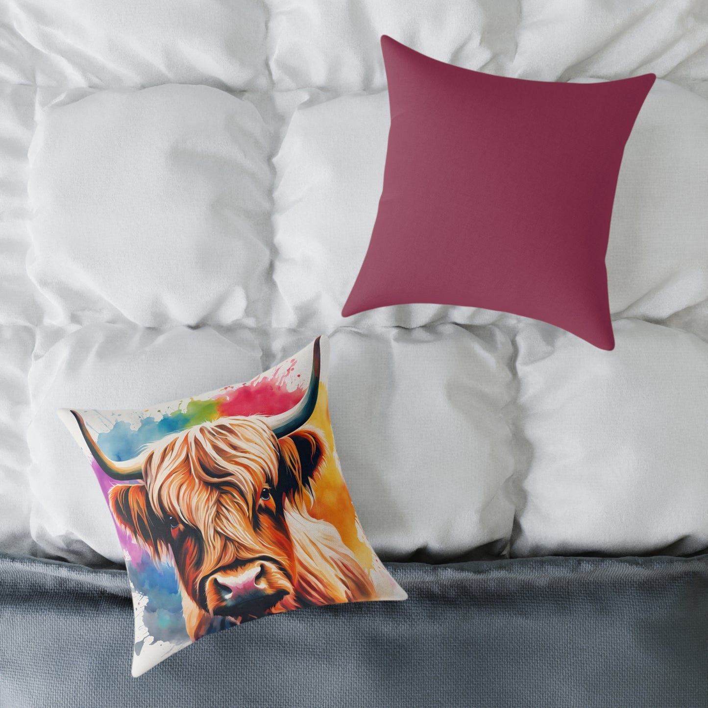 Highland Cow 01 Poly Pillow - Natures Beauty Design