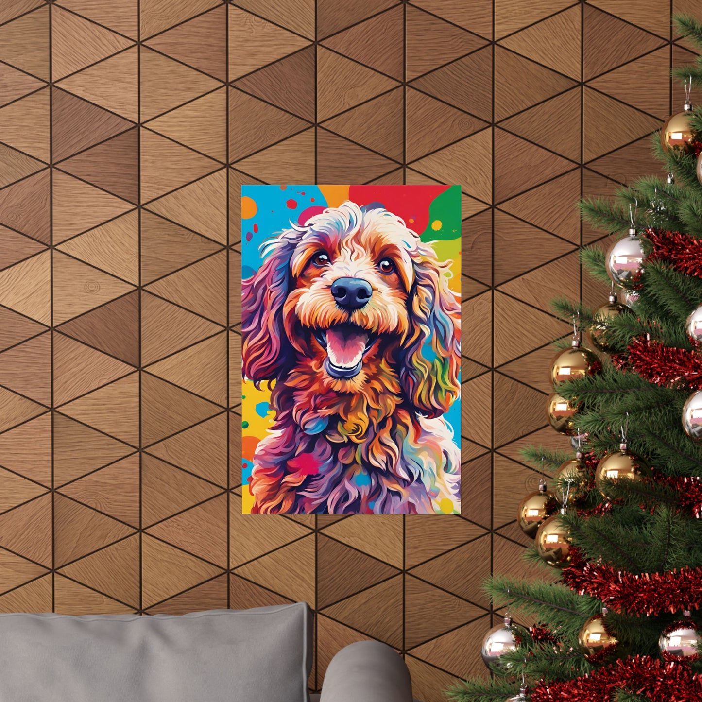 Multicolored Cockerpoo 1 Matte Vertical Poster