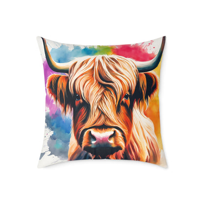 Highland Cow 01 Poly Pillow - Natures Beauty Design