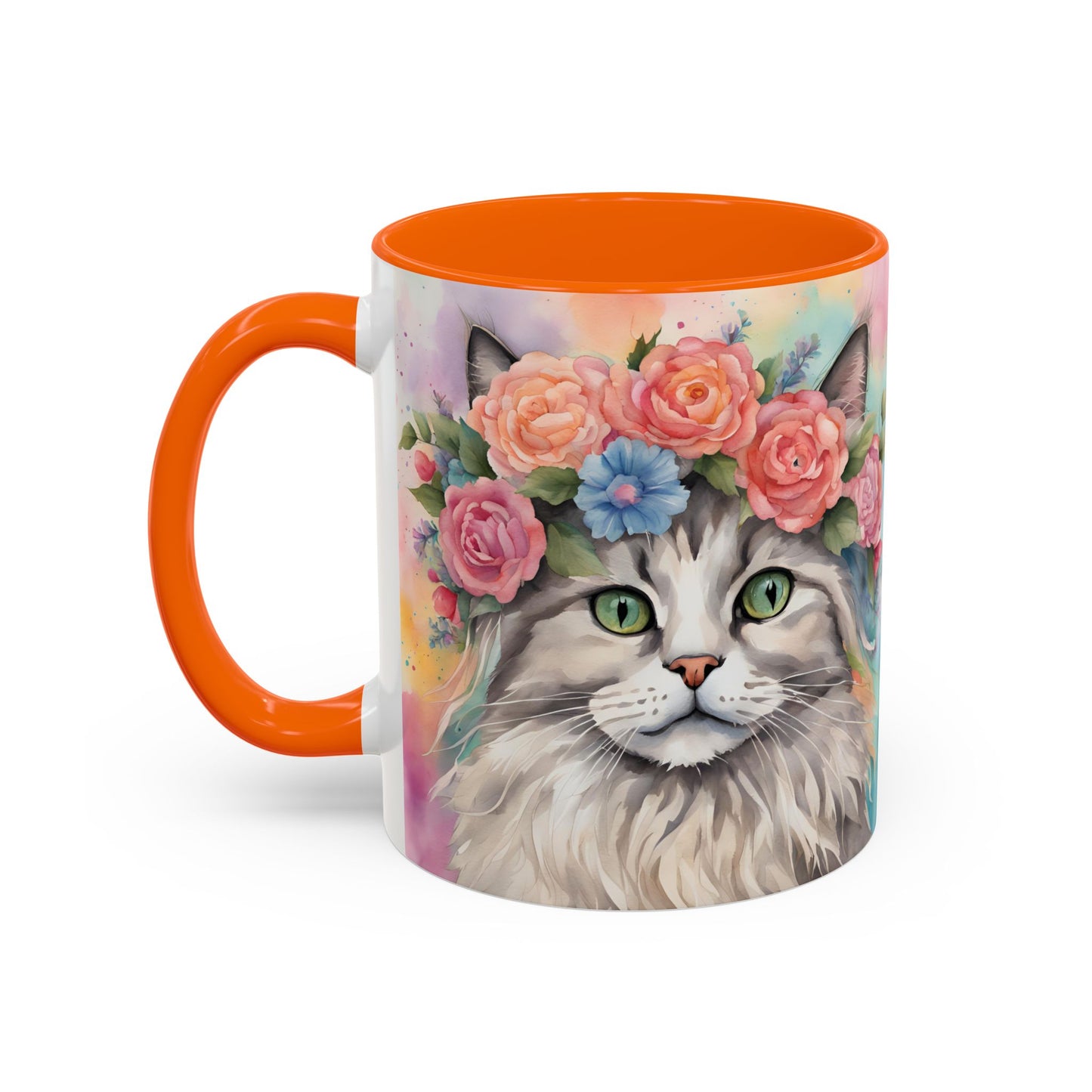 Floral Rag Doll Cat 03 Accent Coffee Mug - 11oz Perfect for Cat Lovers & Gifts