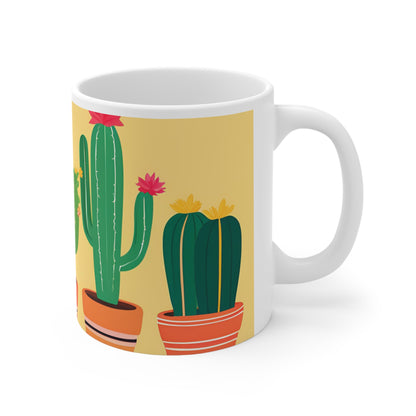 Playful Cacti 7 White Ceramic Mug 11oz