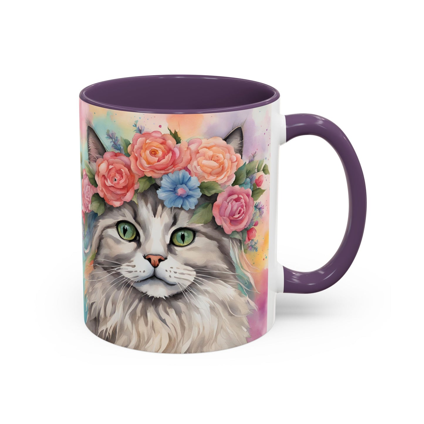 Floral Rag Doll Cat 03 Accent Coffee Mug - 11oz Perfect for Cat Lovers & Gifts