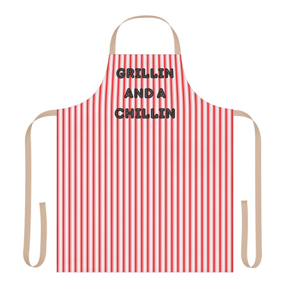 Grillin And A Chillin Apron, Cooking Pun