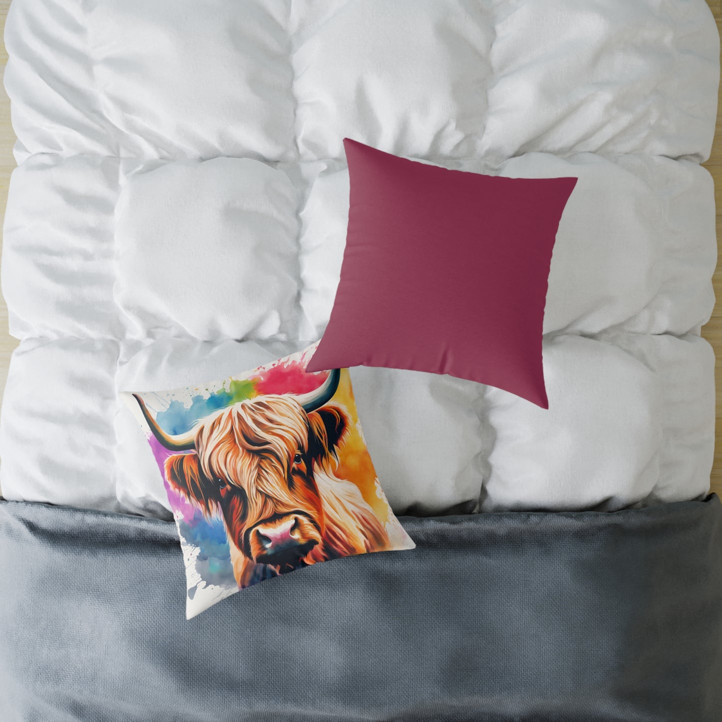 Highland Cow 01 Poly Pillow - Natures Beauty Design