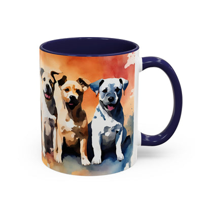 Multicoloured Doggies 4 Accent Mug 11oz