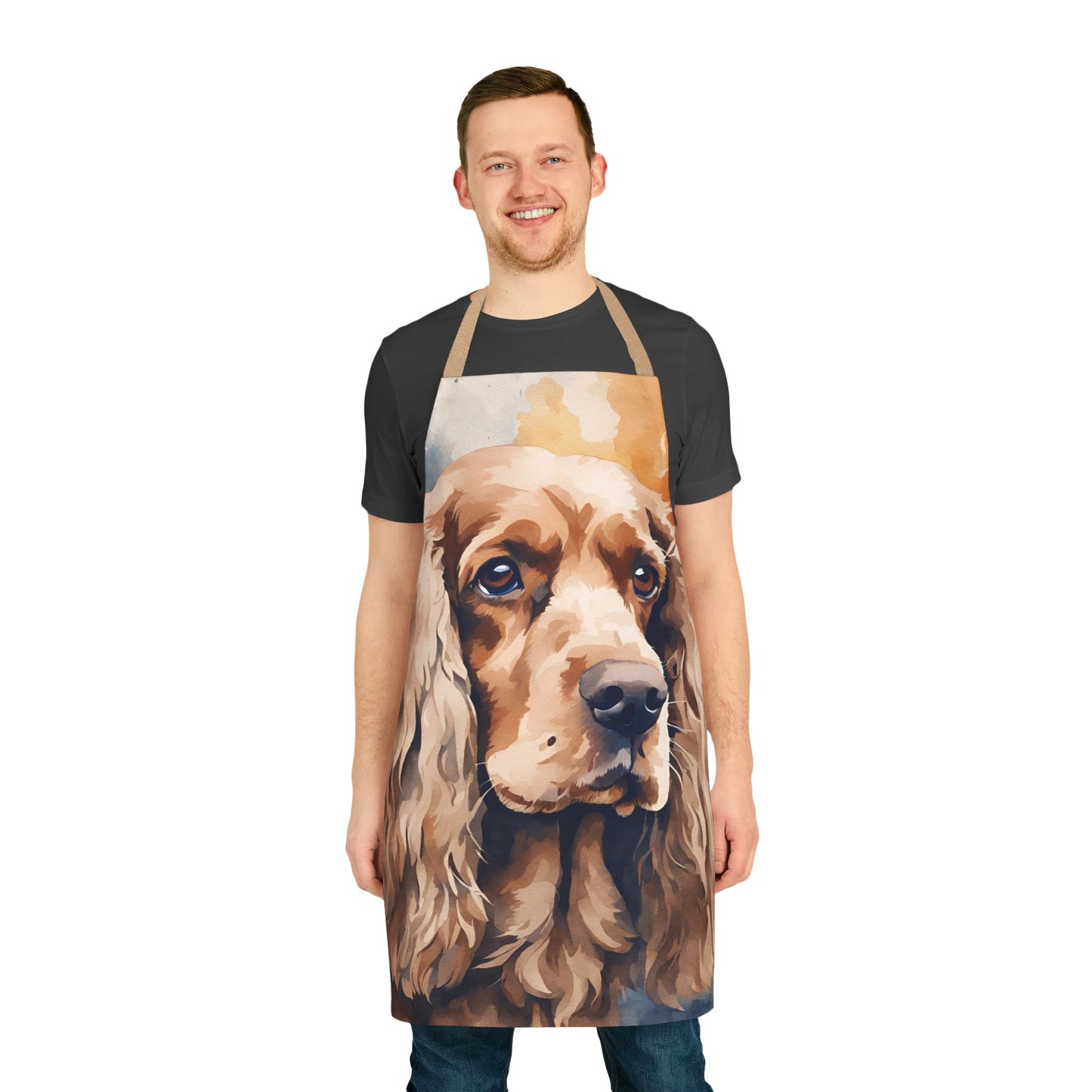 Apricot Cocker Spaniel Adult Apron (AOP)