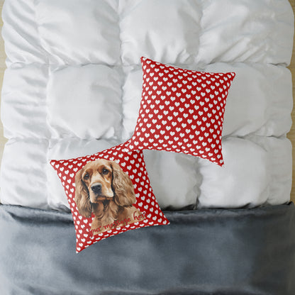 Personalized Valentine Cocker Spaniel Poly Cushion/Pillow 5 sizes