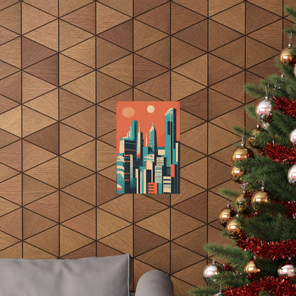 Retro cityscape 4 Matte Vertical Posters