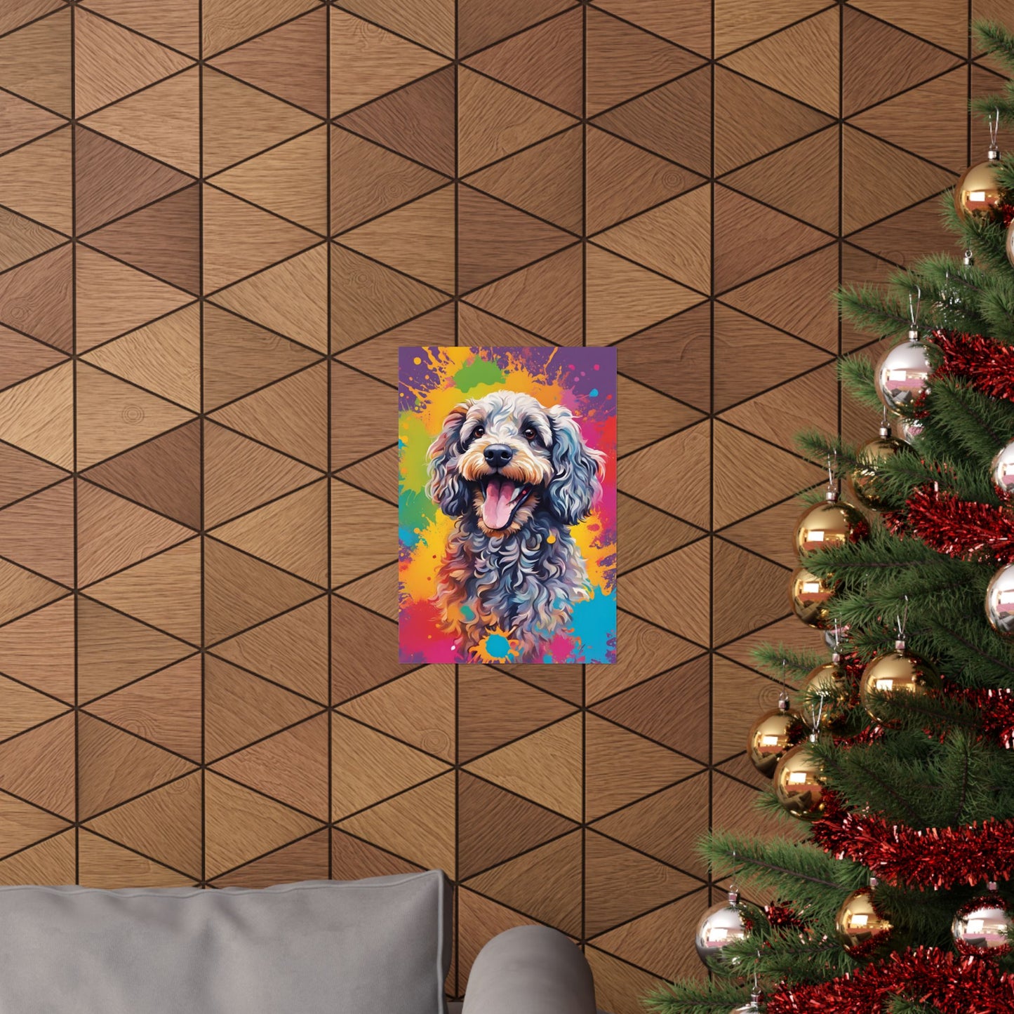 Multicolored Cockerpoo 4 Matte Vertical Poster