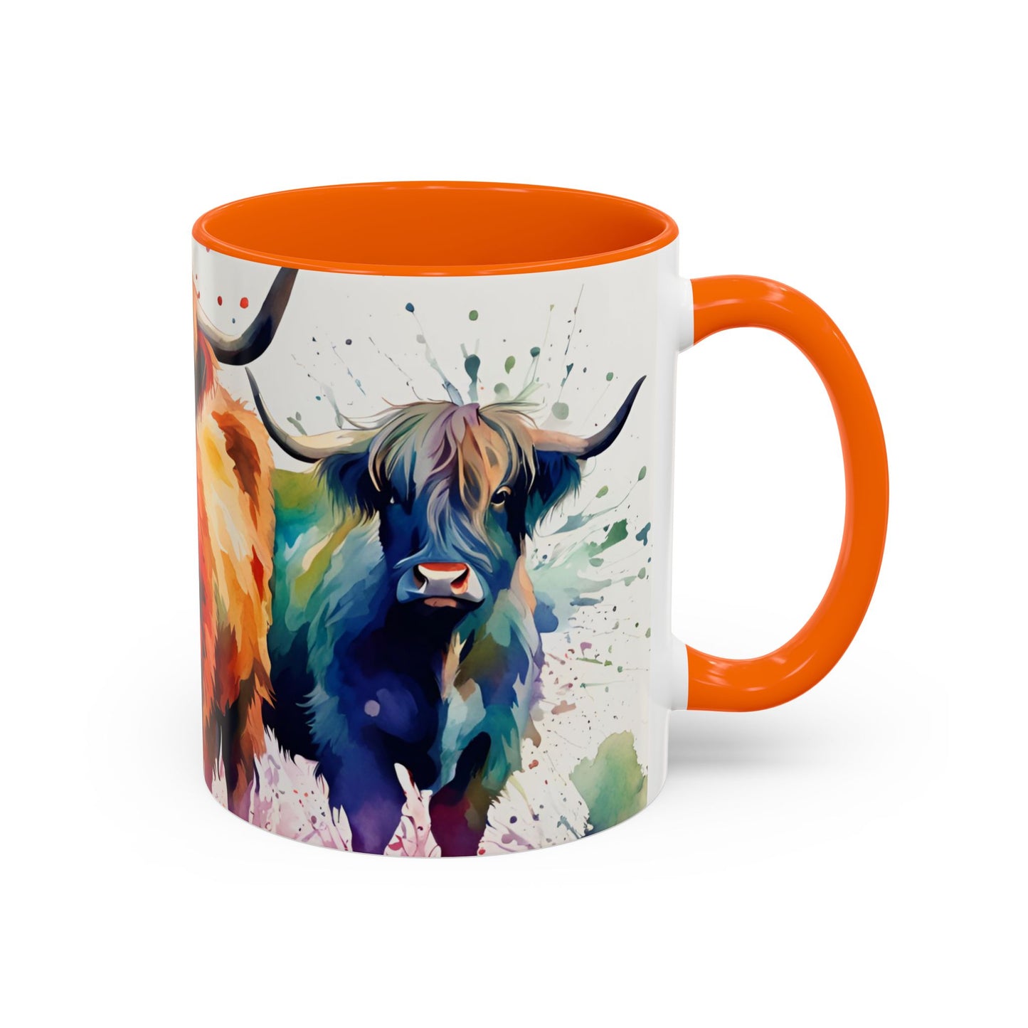 Multicoloured Highland Cow 4 Accent Mug 11oz