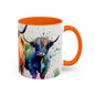 Multicoloured Highland Cow 4 Accent Mug 11oz