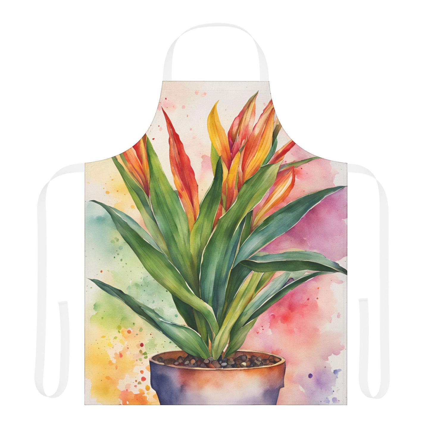 Multicolored Pot Plant 4 Adult Apron (AOP)