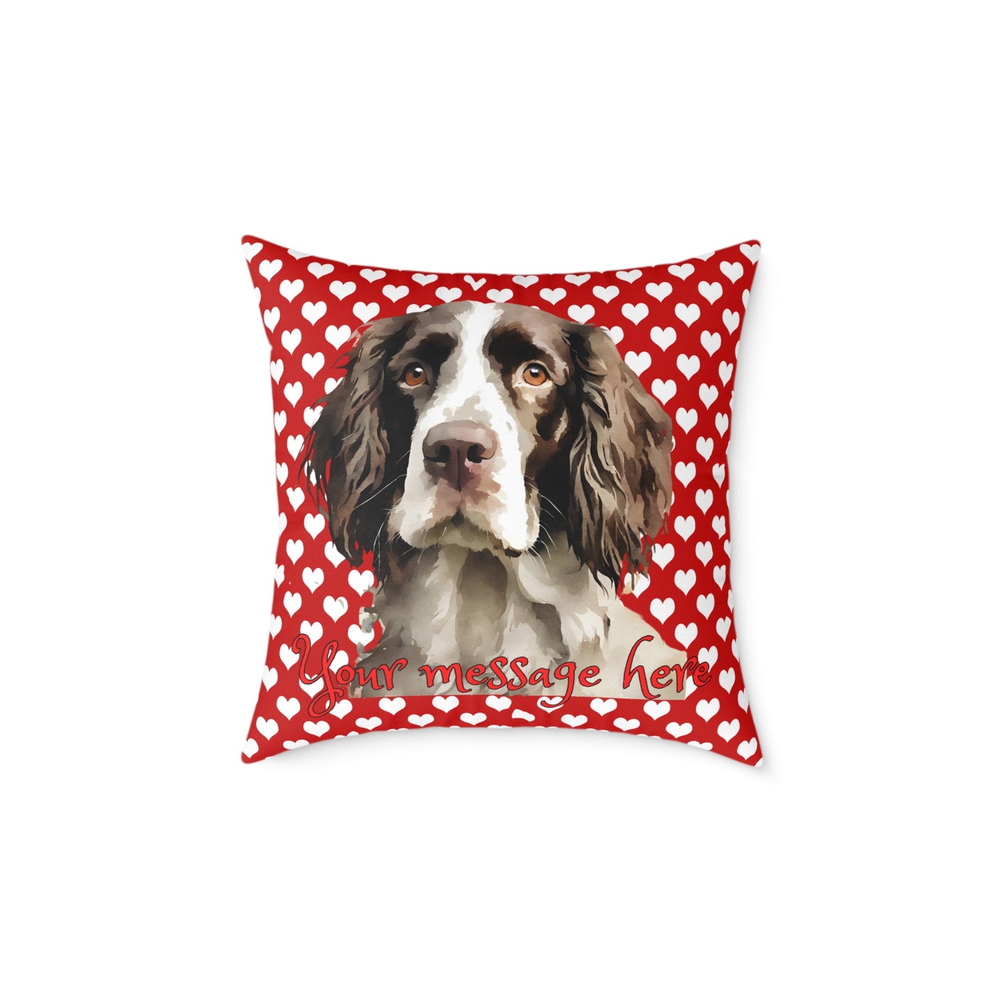 Personalized Valentine Springer Spaniel Poly Cushion/Pillow 5 sizes