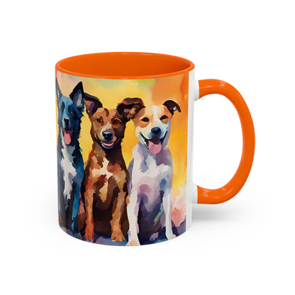 Multicoloured Doggies 3 Accent Mug 11oz