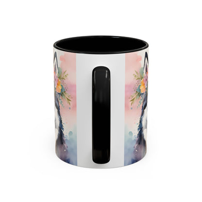 Husky 03 Accent Coffee Mug - Dog Lover Gift