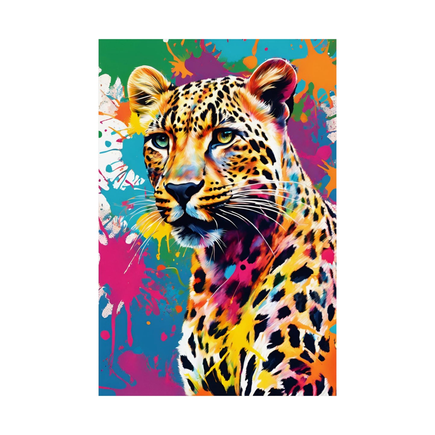 Multicolored Cheetah 4 Matte Vertical Poster