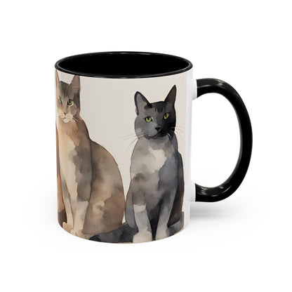 Kitties in a Row 4 Accent Mug 11oz