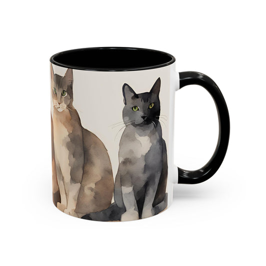 Kitties in a Row 4 Accent Mug 11oz