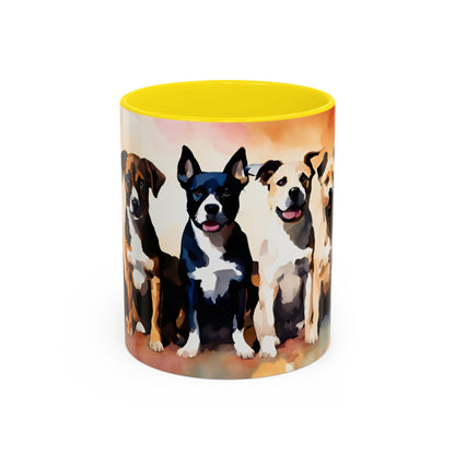 Multicoloured Doggies 4 Accent Mug 11oz