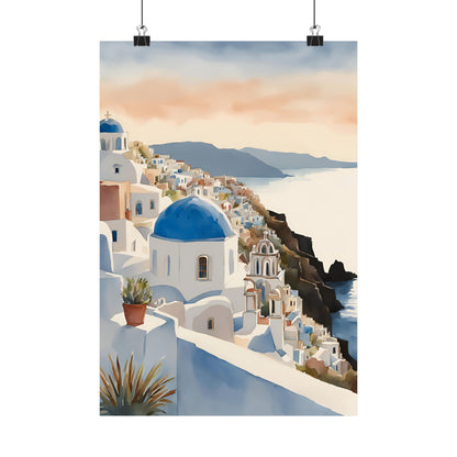 Abstract Greek rooftops 6 Matte Vertical Poster