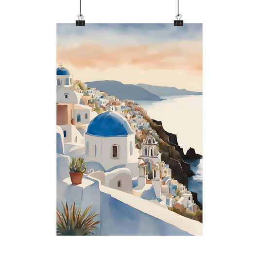 Abstract Greek rooftops 6 Matte Vertical Poster