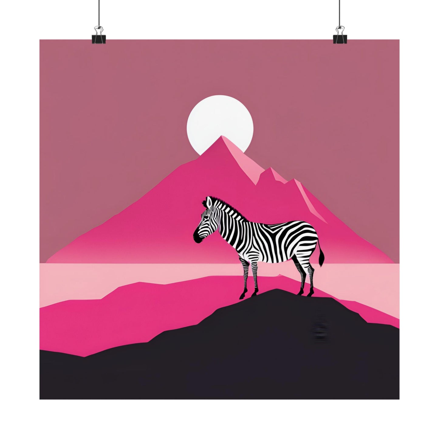 Lone Collection Zebra 6 Matte Square Posters
