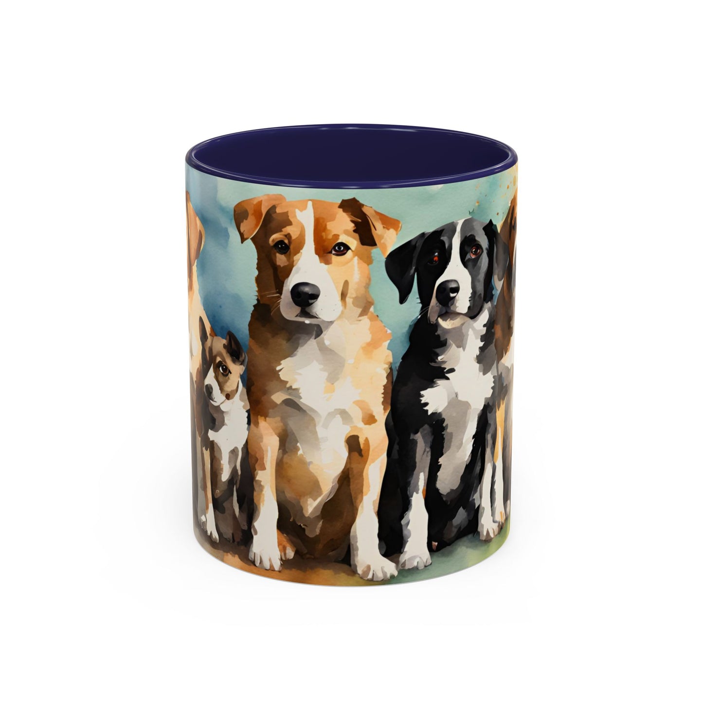 Multicoloured Doggies 9 Accent Mug 11oz