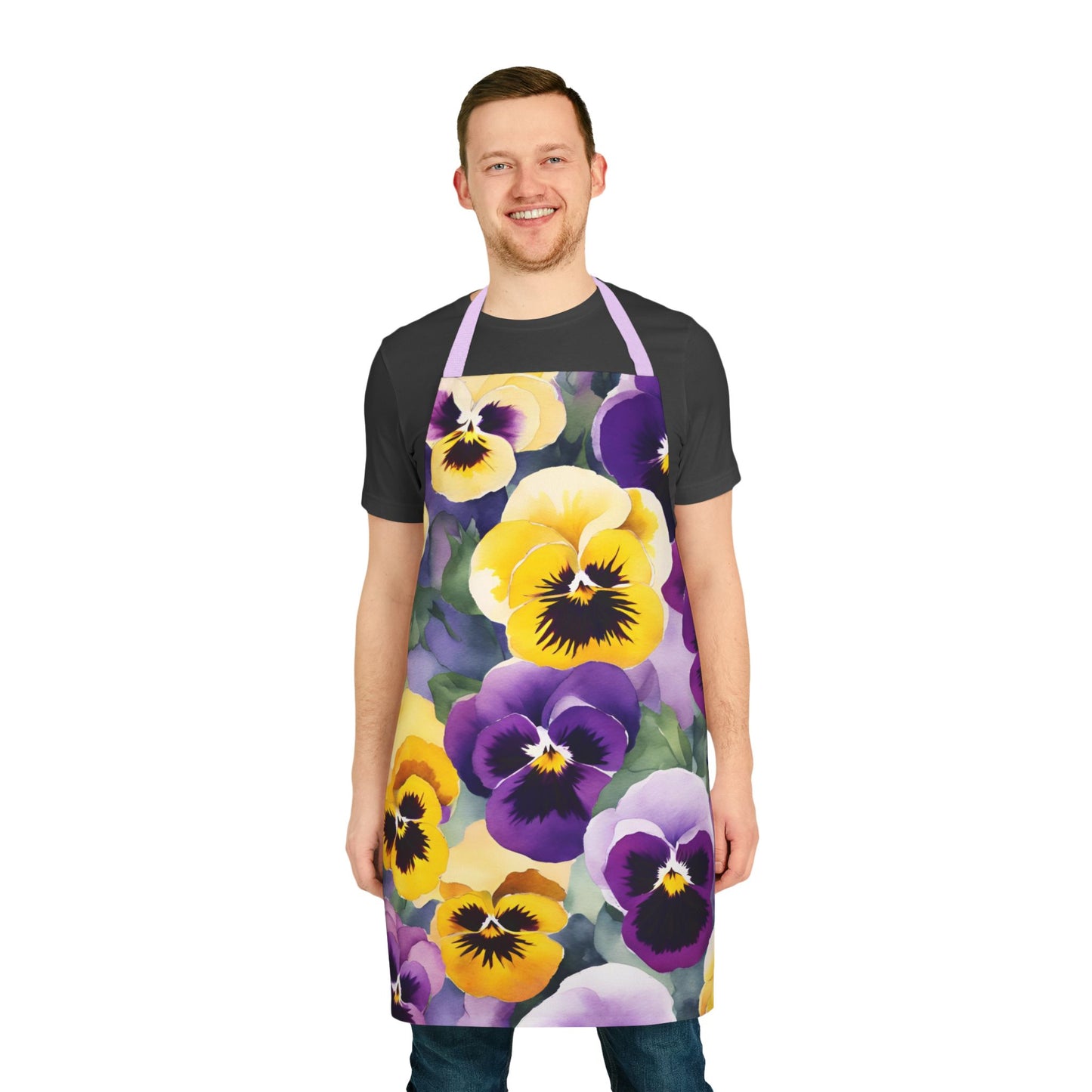 Pansies 01 Apron 5-Color Straps