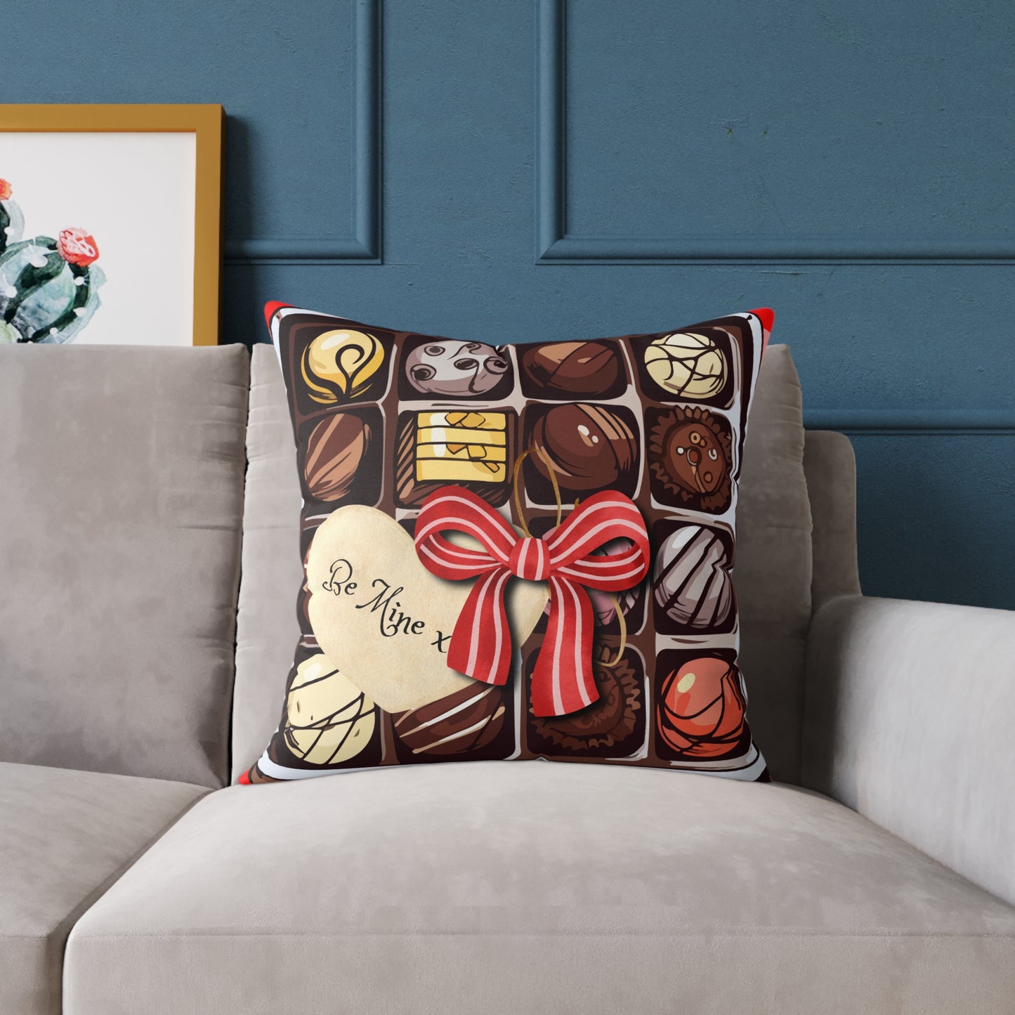 Valentine Chocolate Box Poly Pillow