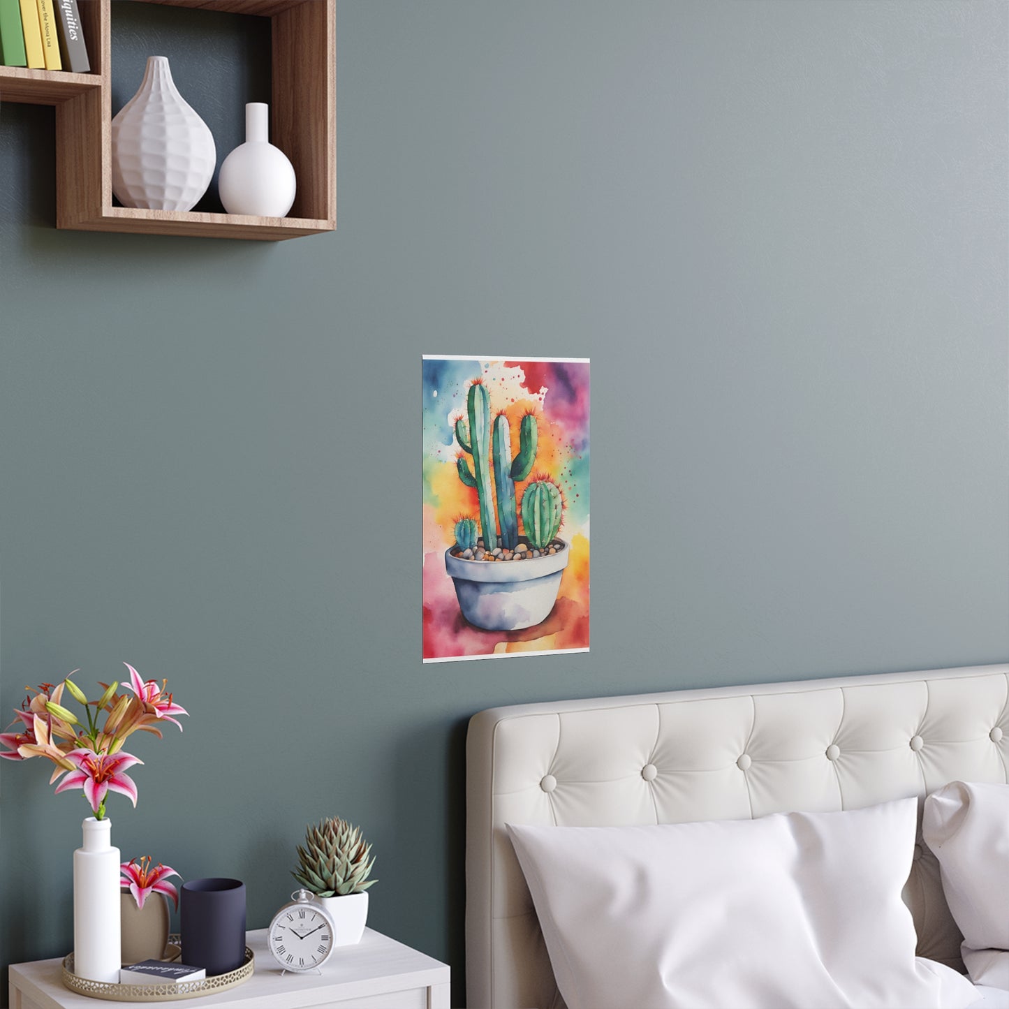 Multicolored Cactus 3 Indoor and Outdoor Silk Poster