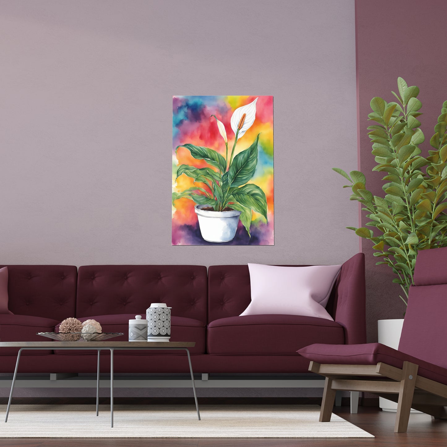 Multicolored Pot Plant 18 Indoor and Outdoor Silk Poster