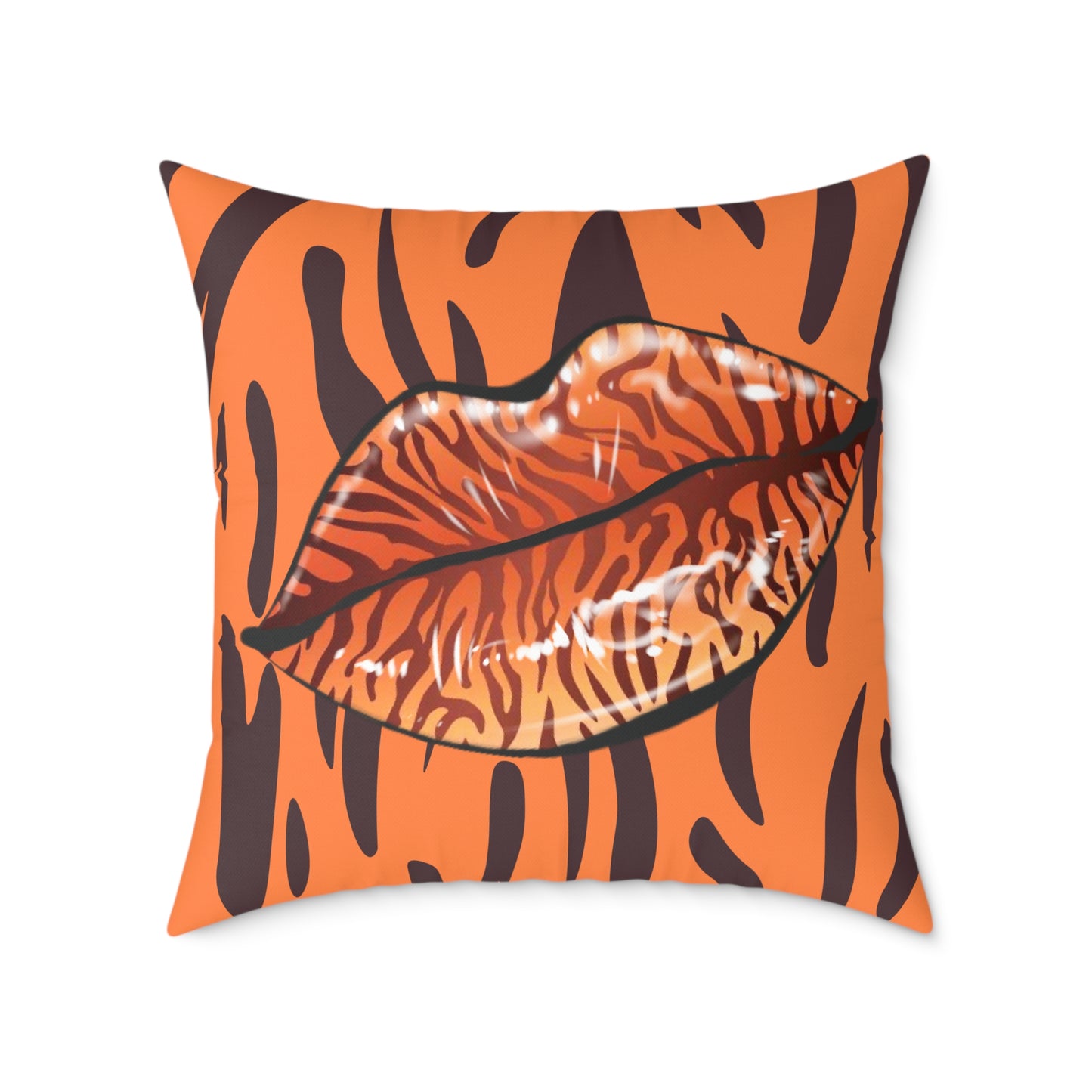 Tiger Lips Poly Pillow