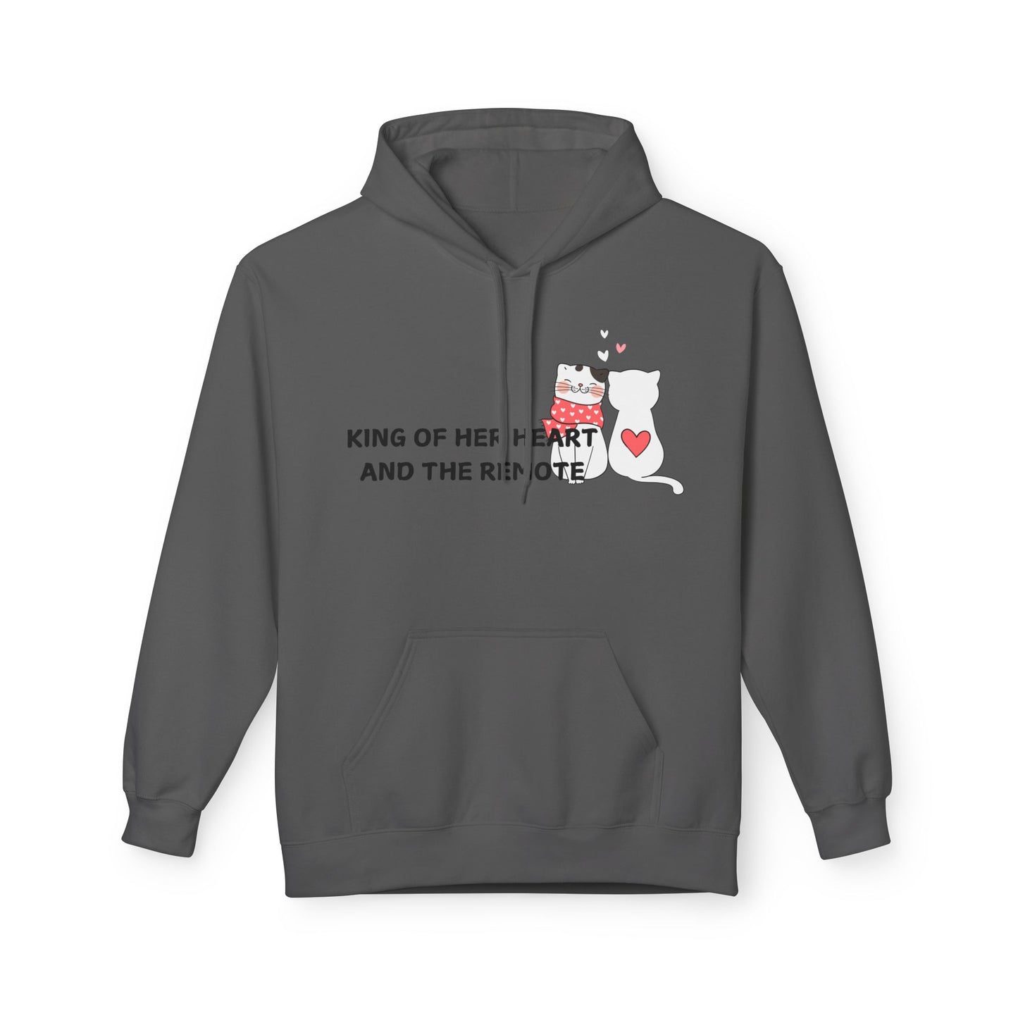 King Of Her Heart And The Remote Mens Valentines Hoodie