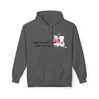 King Of Her Heart And The Remote Mens Valentines Hoodie