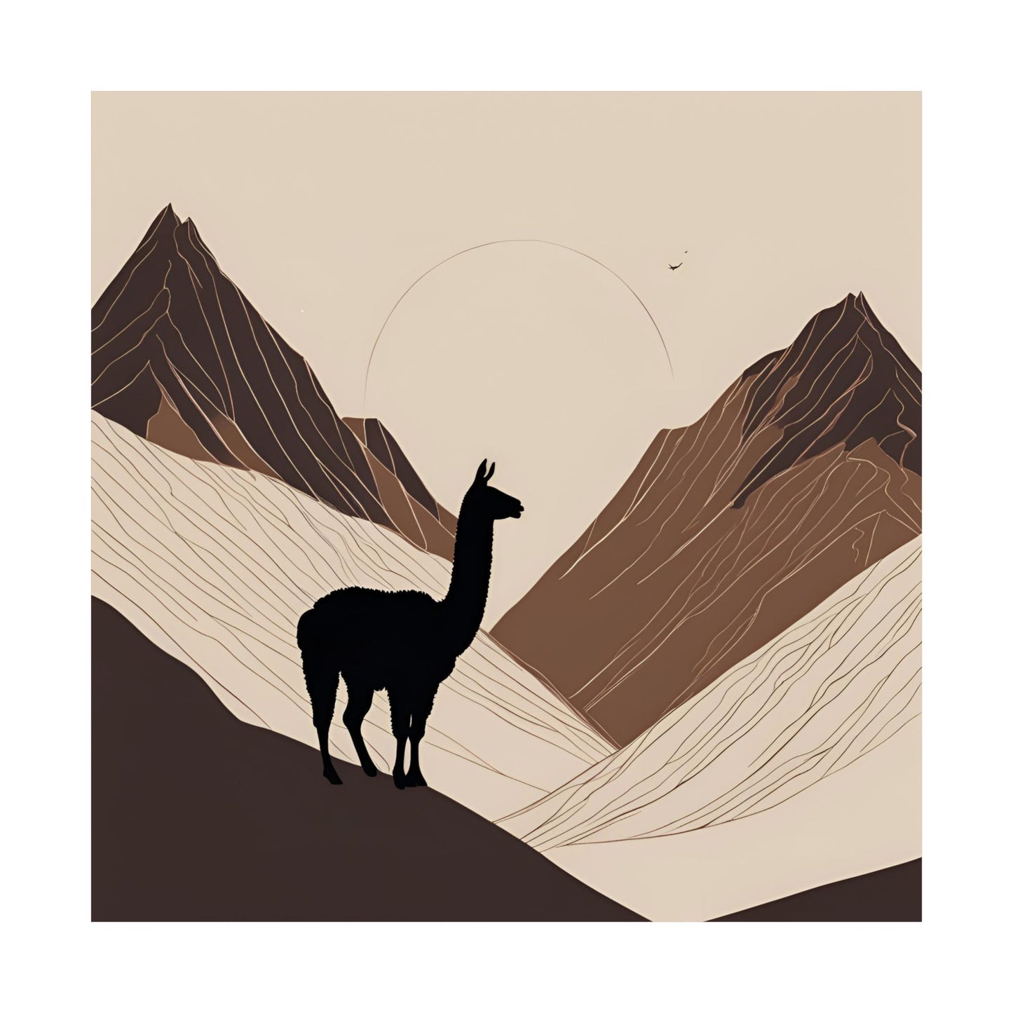 Lone Collection Llama 10 Matte Square Posters