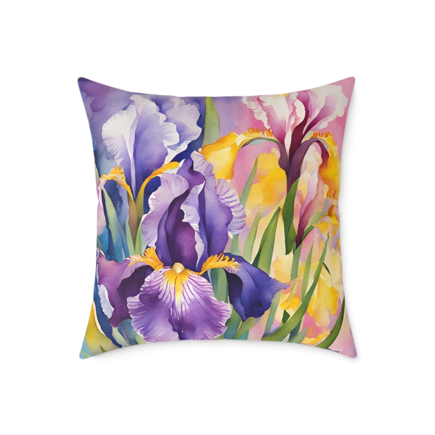 Irises 03 Poly Pillow - Natures Beauty Design