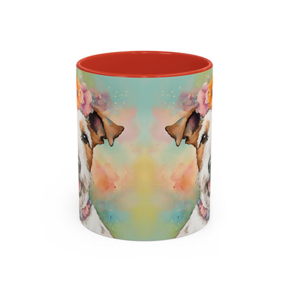 Fox Terrier 01 Accent Coffee Mug - Dog Lover Gift