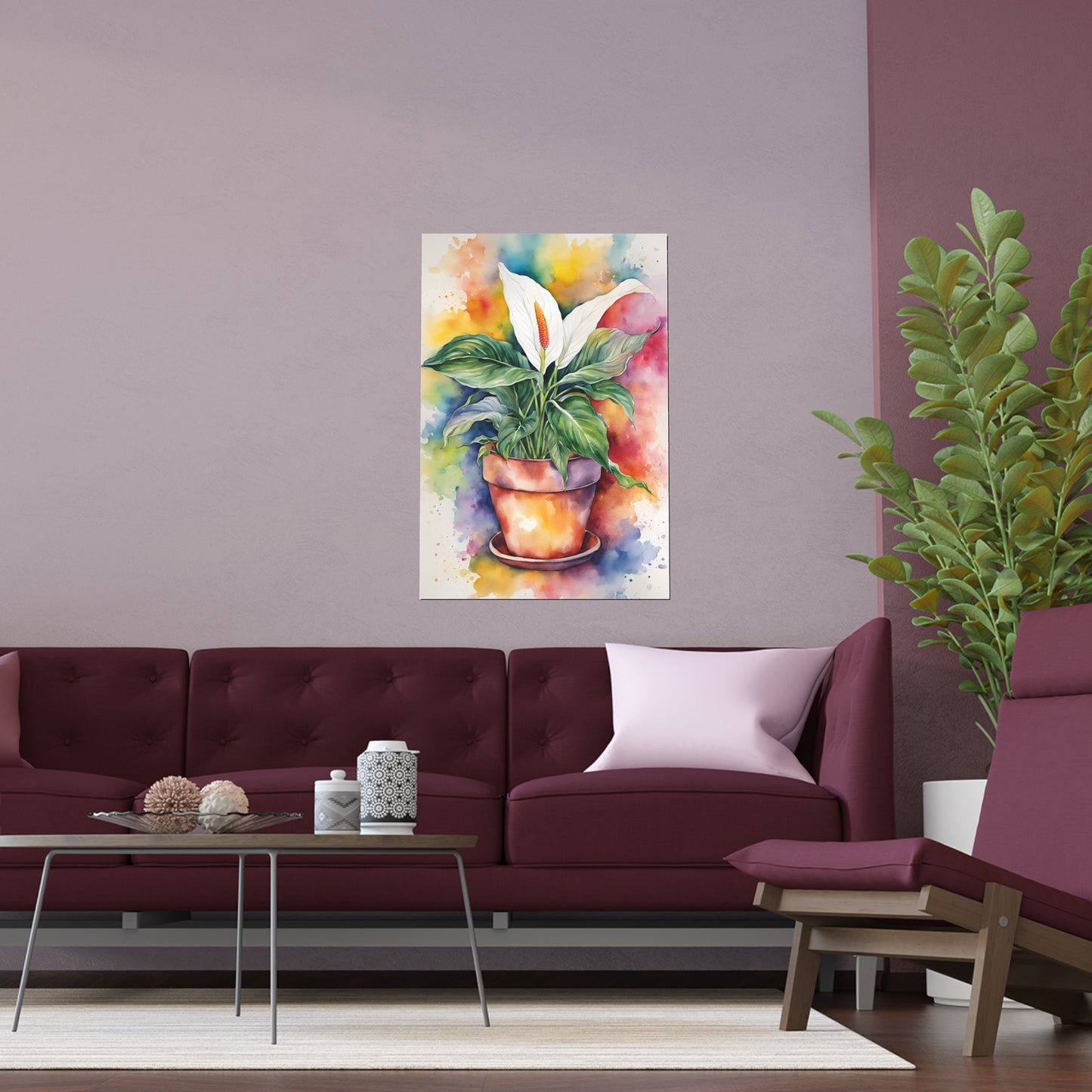 Multicolored Pot Plant 17 Indoor and Outdoor Silk Poster