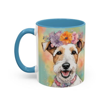 Fox Terrier 01 Accent Coffee Mug - Dog Lover Gift
