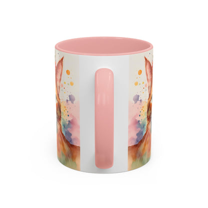 Floral Ginger Cat 02 Accent Coffee Mug - 11oz Perfect for Cat Lovers & Gifts