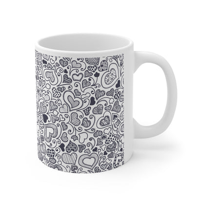 Doodle Love Valentines Mug Ceramic 11oz