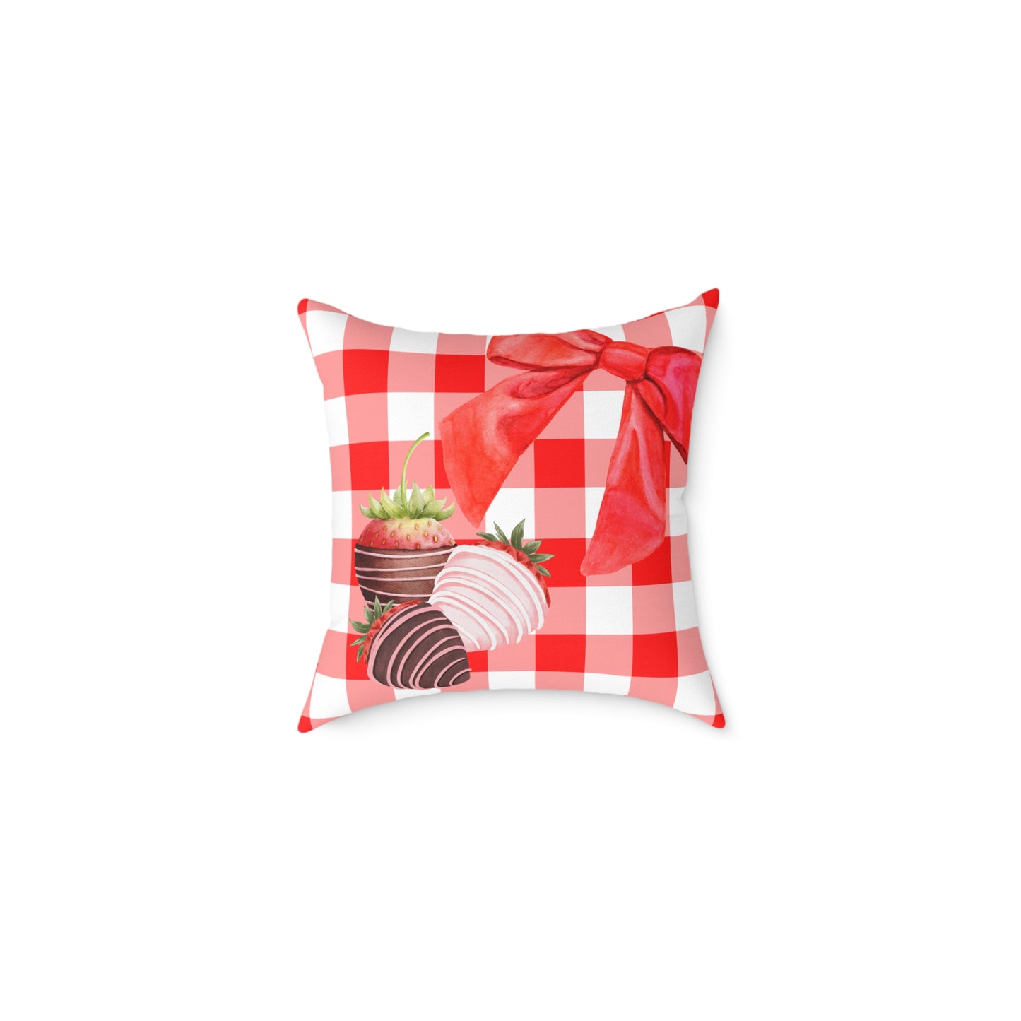 Valentine Chocolate Covered Strawberries 1 Poly Pillow