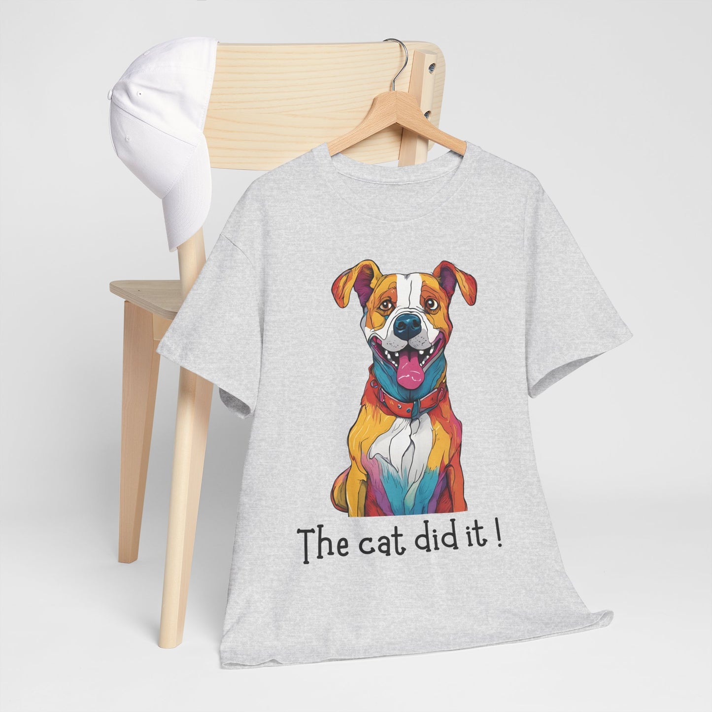 The cat did it! Unisex Heavy Cotton Tee