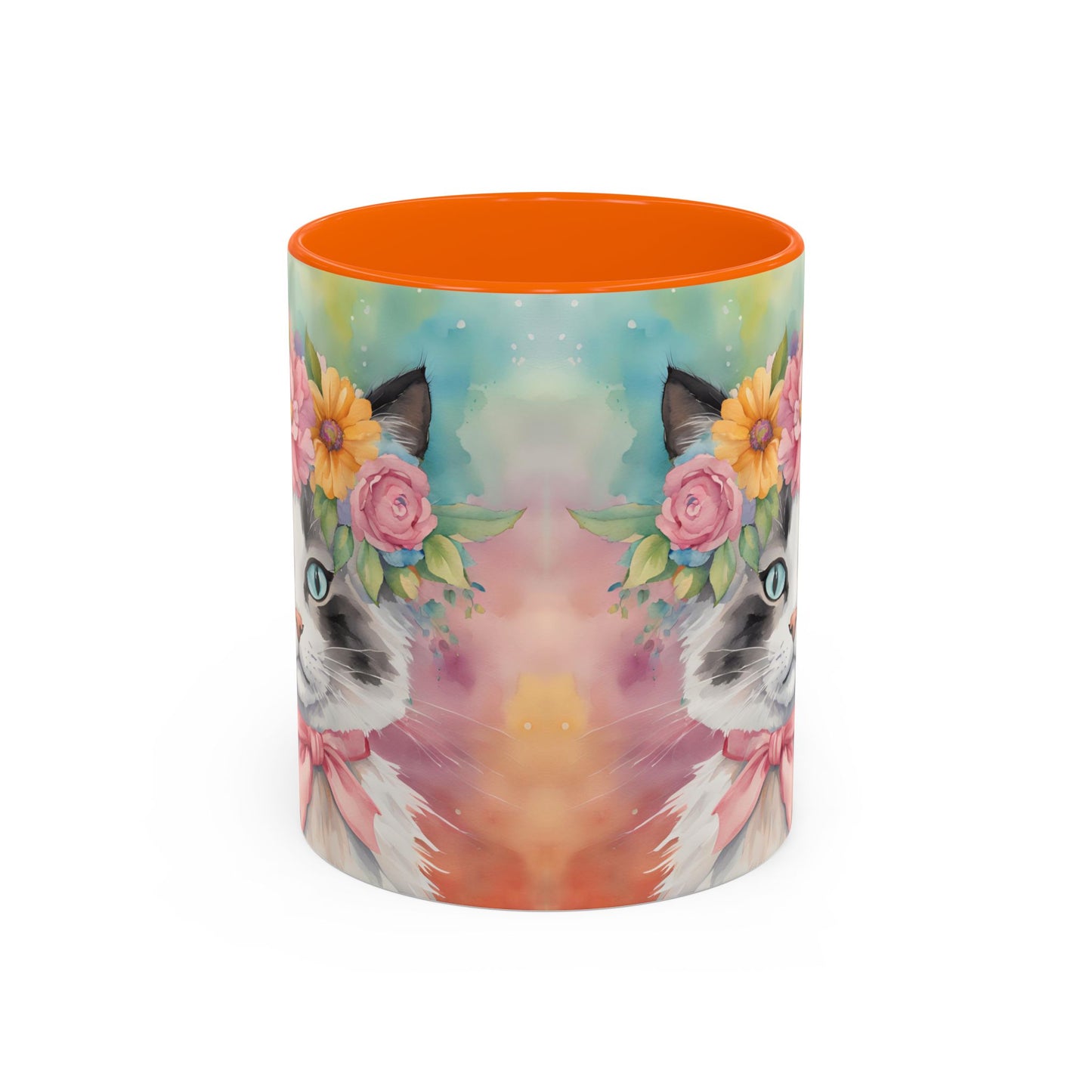 Floral Rag Doll Cat 04 Accent Coffee Mug - 11oz Perfect for Cat Lovers & Gifts