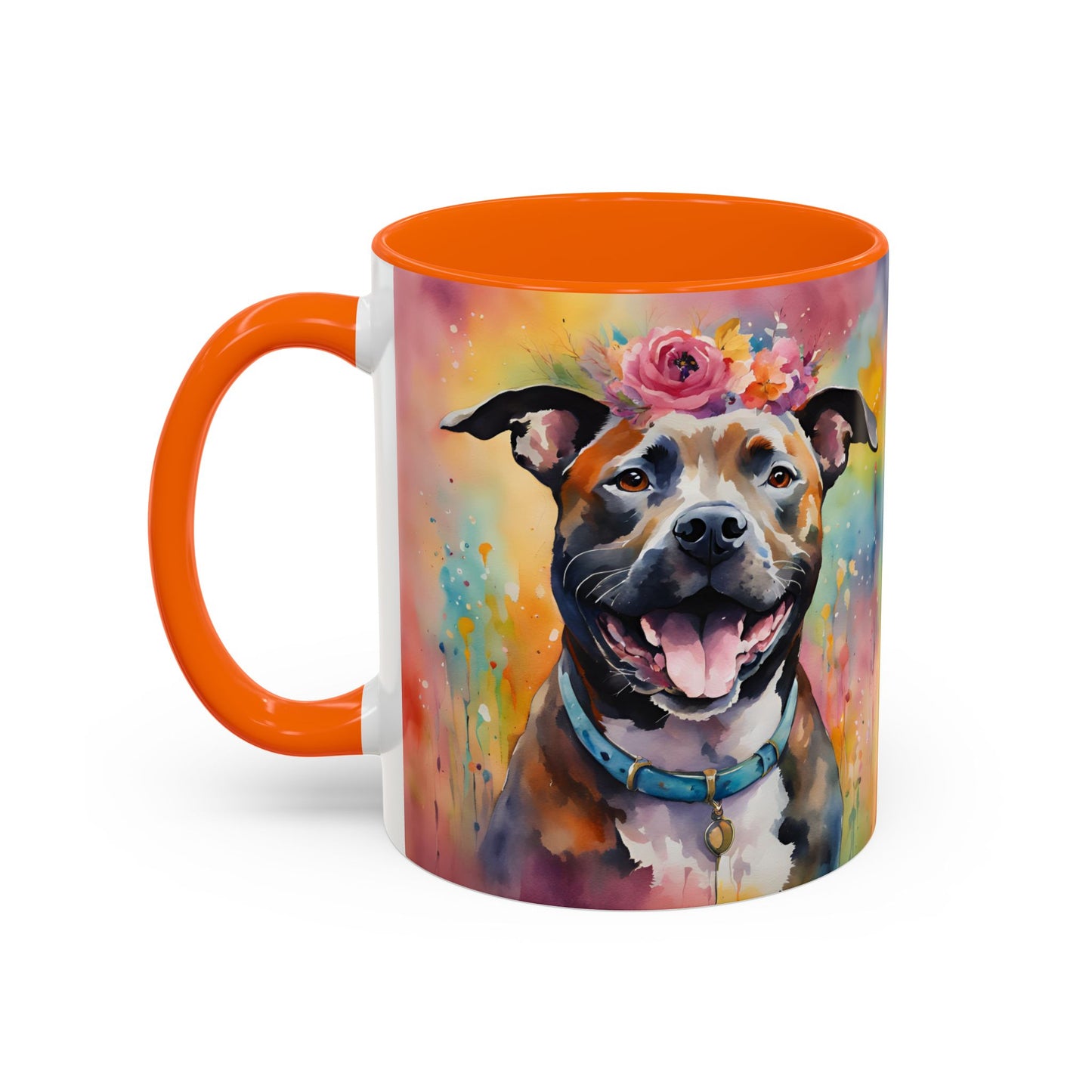 Staffordshire Bull Terrier 04 Accent Coffee Mug - Dog Lover Gift