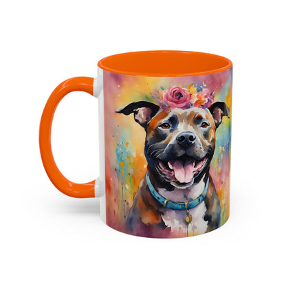 Staffordshire Bull Terrier 04 Accent Coffee Mug - Dog Lover Gift