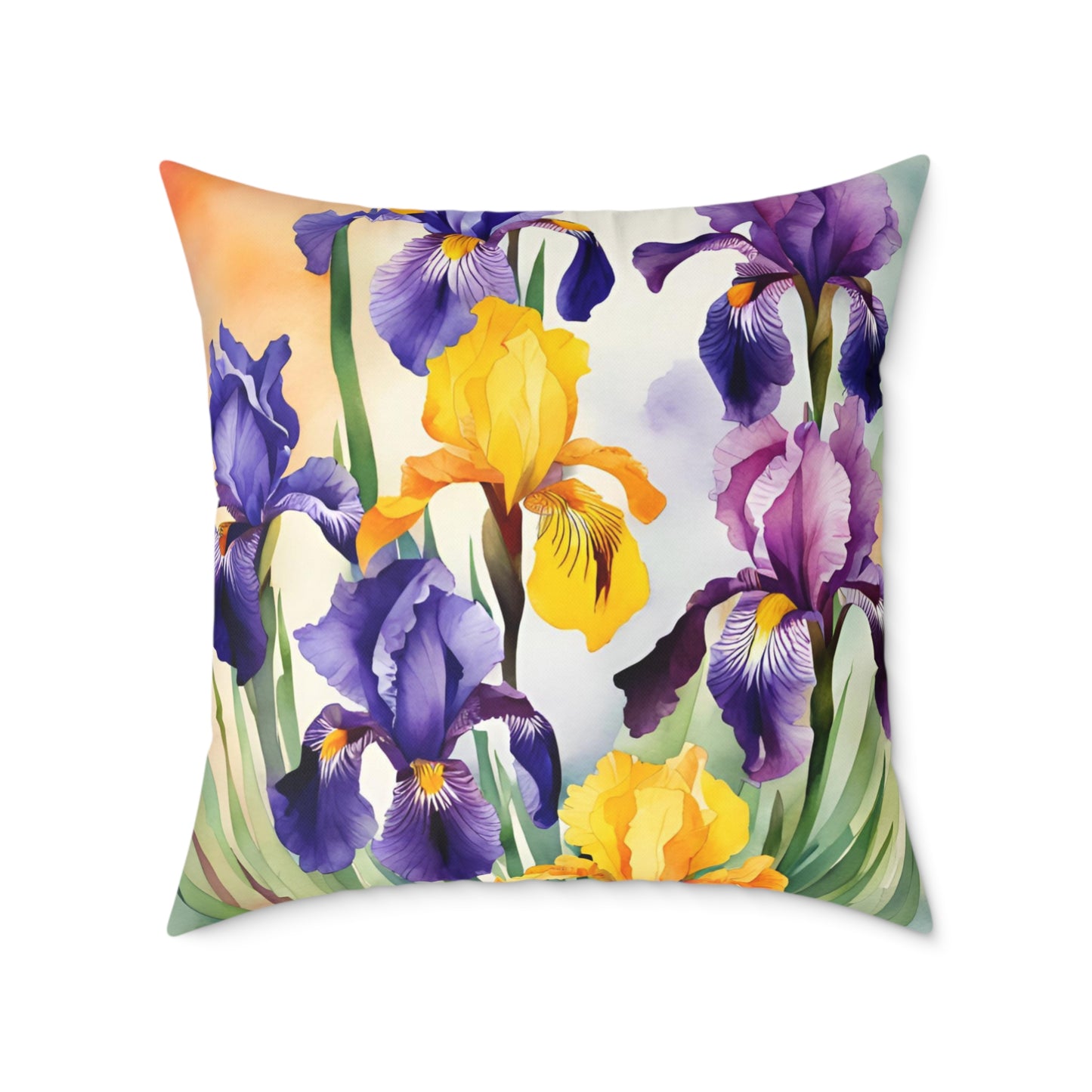 Irises 04 Poly Pillow - Natures Beauty Design