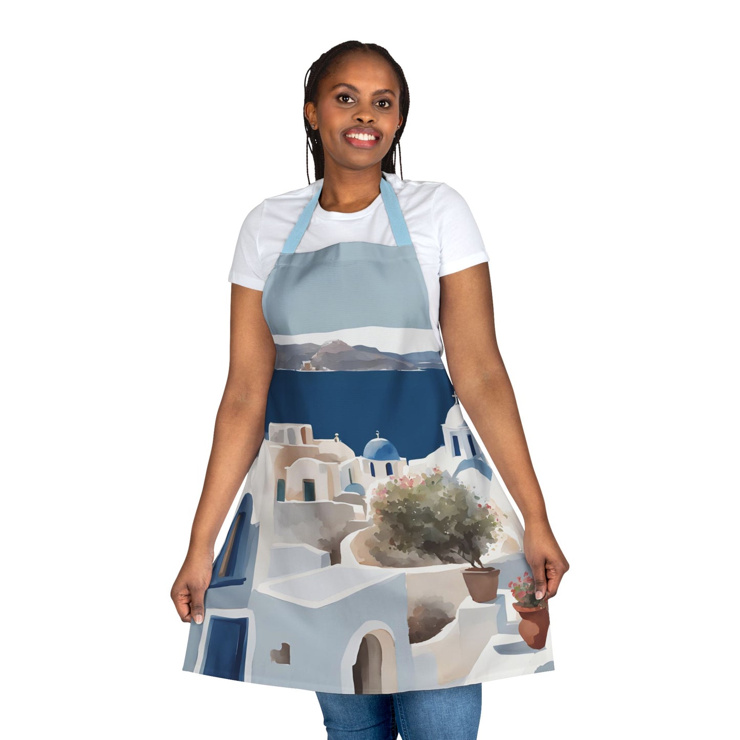 Greek rooftops Adult Apron (AOP)
