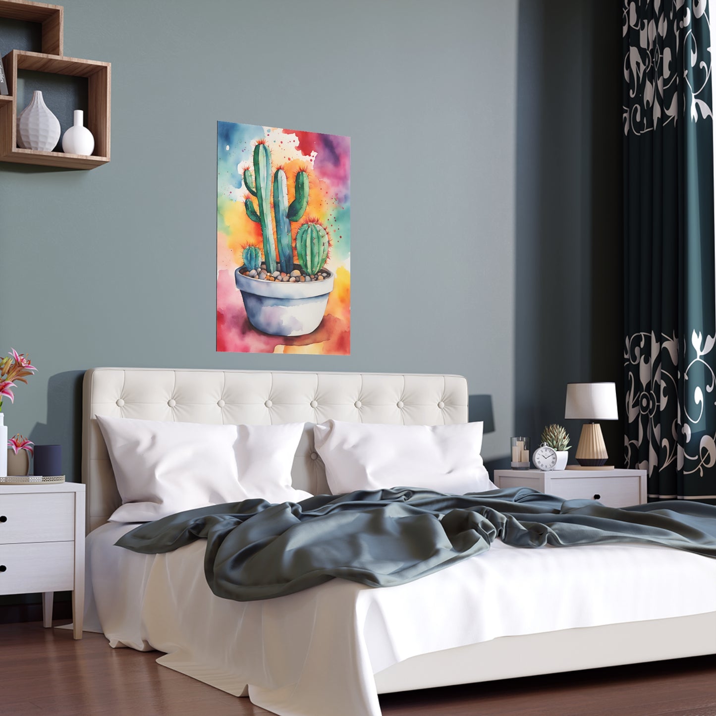 Multicolored Cactus 3 Indoor and Outdoor Silk Poster